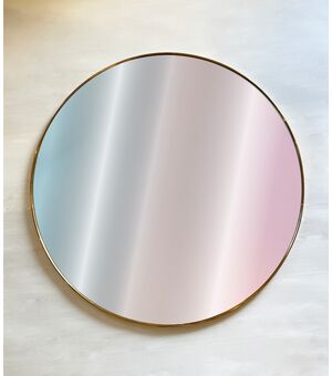 Specchio tondo con profilo in ottone - Ø 100 cm