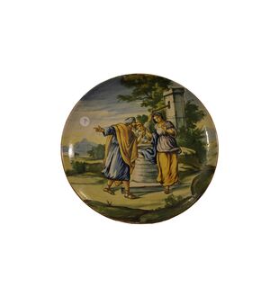 Piatto francese in maiolica decorata - XIX secolo