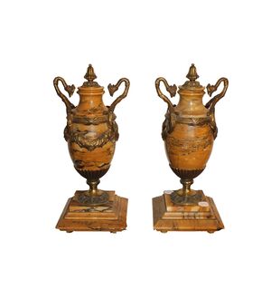 Coppia vasi in stile impero in marmo francesi - XIX secolo