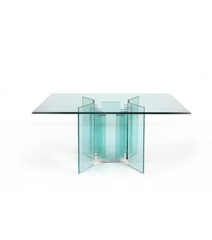 Console in cristallo trasparente, metà del XX secolo