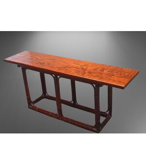 Tavolo design in palissandro anni ’80 mod. T5 di Tito Agnoli per Bonacina