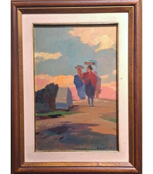 FIGURE AL TRAMONTO - RENATO NATALI (1883 - 1979)