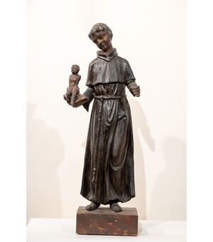 Sant'Antonio con bambino -Legno XVII secolo