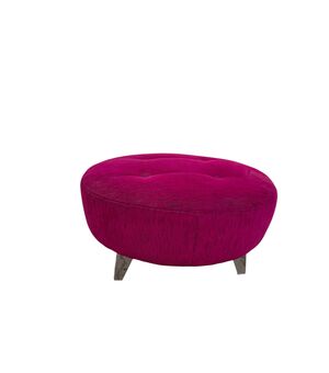 Pouf sgabello in stoffa viola Capitonnè vintage