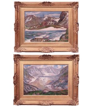 Mascarini Giuseppe (1877-1954) - Coppia Paesaggi montani