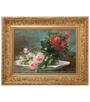 Dipinto "rose su un tavolo" firmato - O/5816 -