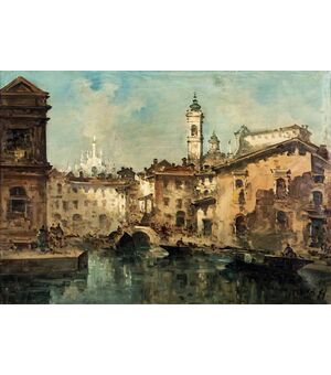 View of Milan, Giuseppe Riva (1834-1916)     