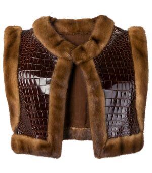 1970s Carlo Tivioli Leather And Fur Vest