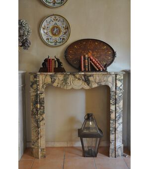 small French polychrome fireplace     