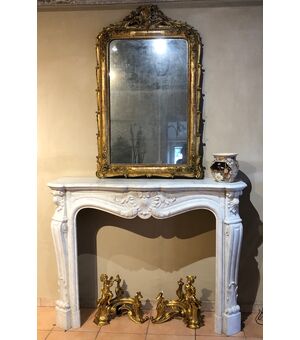 fireplace in white Carrara marble napoleon III     