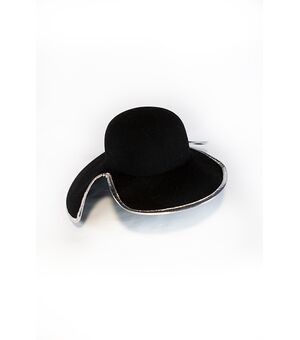 “Charles Jourdan” – Paris – Made in France – cappello in feltro nero bordo argento