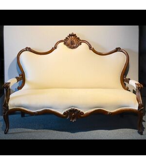 Ancient 19th century walnut sofa     