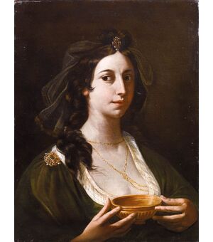 Giovanni Giacomo Sementi, Artemisia si appresta al suicidio (o Sofonisba o Circe?), olio su tela.