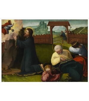 Gandolfino da Roreto, (Asti, documented from 1493 to 1518), Prayer in the garden, oil and gold on oak panel     