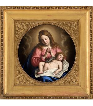 Giovanni Battista Salvi known as Sassoferrato (Sassoferrato 1609 - Rome 1685), Madonna with Child Jesus, oil on canvas     