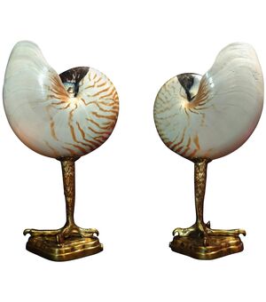 Original Pair of Table Lamps Sea Claw by Pascucci, Italy, 1950