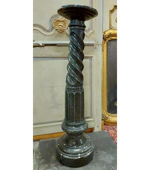 dars455 - Green Alpi marble column, base size 30 x 30 xh 103 cm     