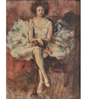  Lina Giugno olio su tela "Ballerina"