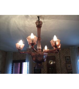 65x65 Murano chandelier amethyst color 30/40 years