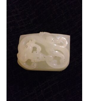 Ring in white jade China