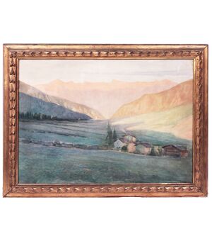 Giuseppe Mascarini (Bologna 1877 - Milano 1954) -Mattino in Bregaglia 