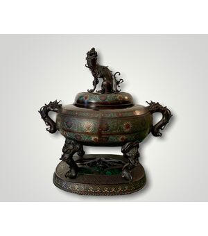 Grande Bruciatore d'incenso in bronzo - Meiji