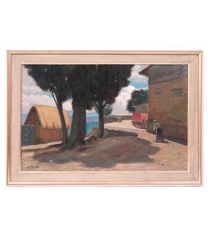 Dipinto : Giorgio Morfini (Firenze XX secolo) - Paesaggio