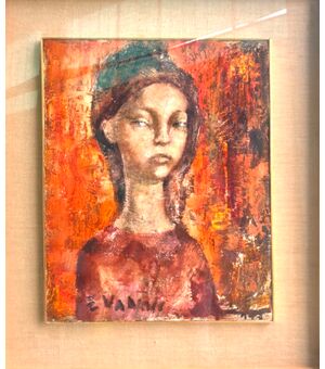 Dipinto olio su tela,figura femminile.Autore :Ermanno Vanni ( Modena 1930-).