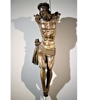  "Cristo Crocifisso" straordinaria scultura lignea del '500