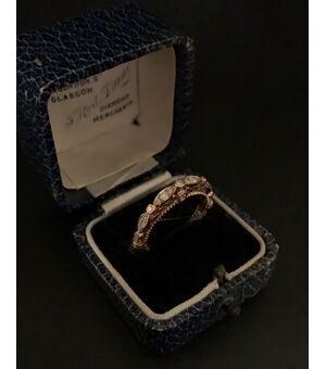 Rose gold ring with diamonds     