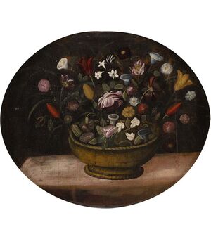 Cerchia di Francesco Codino, prima metà XVII secolo   Vaso di fiori 