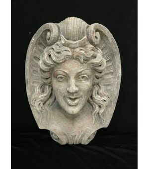 Spettacolare mascherone in Pietra di Vicenza - Diana - 45 x 38 cm