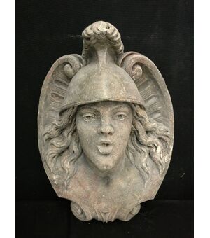 Spettacolare mascherone in Pietra di Vicenza - Minerva - 45 x 38 cm