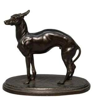 Small bronze greyhound sculpture - O / 2637 -     