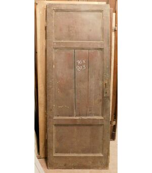 pte135 - simple door with three panels, 19th century, size cm l 76 xh 203     