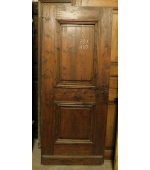 ptir441 - porta rustica in legno di cirmolo, epoca '700, misure cm l 79 x h 189