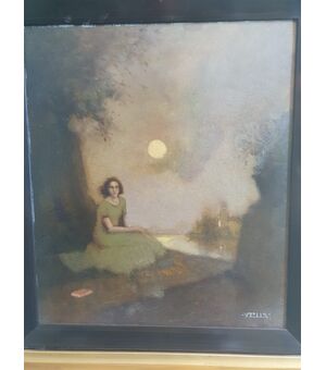 Dipinto olio su cartone cm 39 x 34
