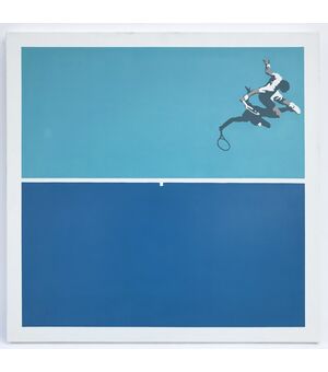 Mauro Baio - Tennis Azzurro - Acrilico su tela