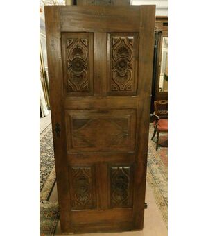 pti702 - walnut door, 19th century, cm l 78 xh 190 xp 2.5     