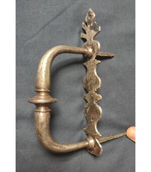 17th century forged iron door handle     