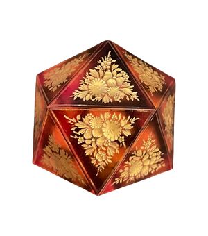 Geometric shaped crystal press papier paperweight with bas-relief gilded floral decoration.Bohemia Biedermeier period.     