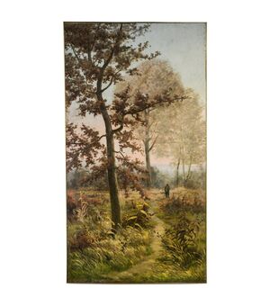 Large French painting &quot;autumn&quot; dated 1894 and signed G.Marrion     