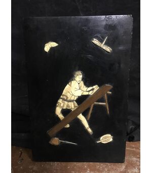 Inlaid picture with ivory and mother of pearl     