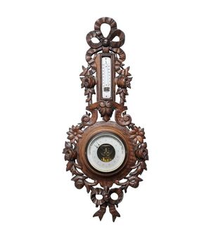Ancient French barometer with love knot     