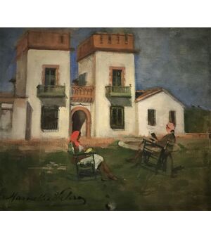 Maroussia Valero Kotowitch (1885-1955) - Andalusian Landscape with Women Reading.