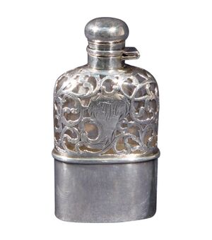 Silver whiskey flask     