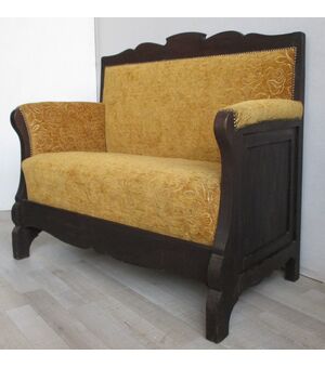Liberty two-seater sofa in ebonized poplar - early 900 sofa - sofa     