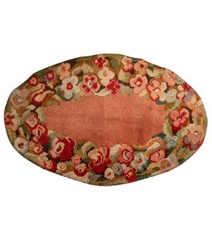 Handmade, vintage HOOKED rug     