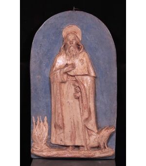 Altorilievo in terracotta:  S.Antonio Abate, Inizi '800