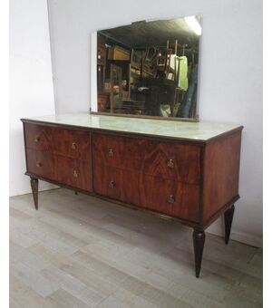 Chest of drawers with mirror - vintage 1950s 60s modern - chest of drawers     